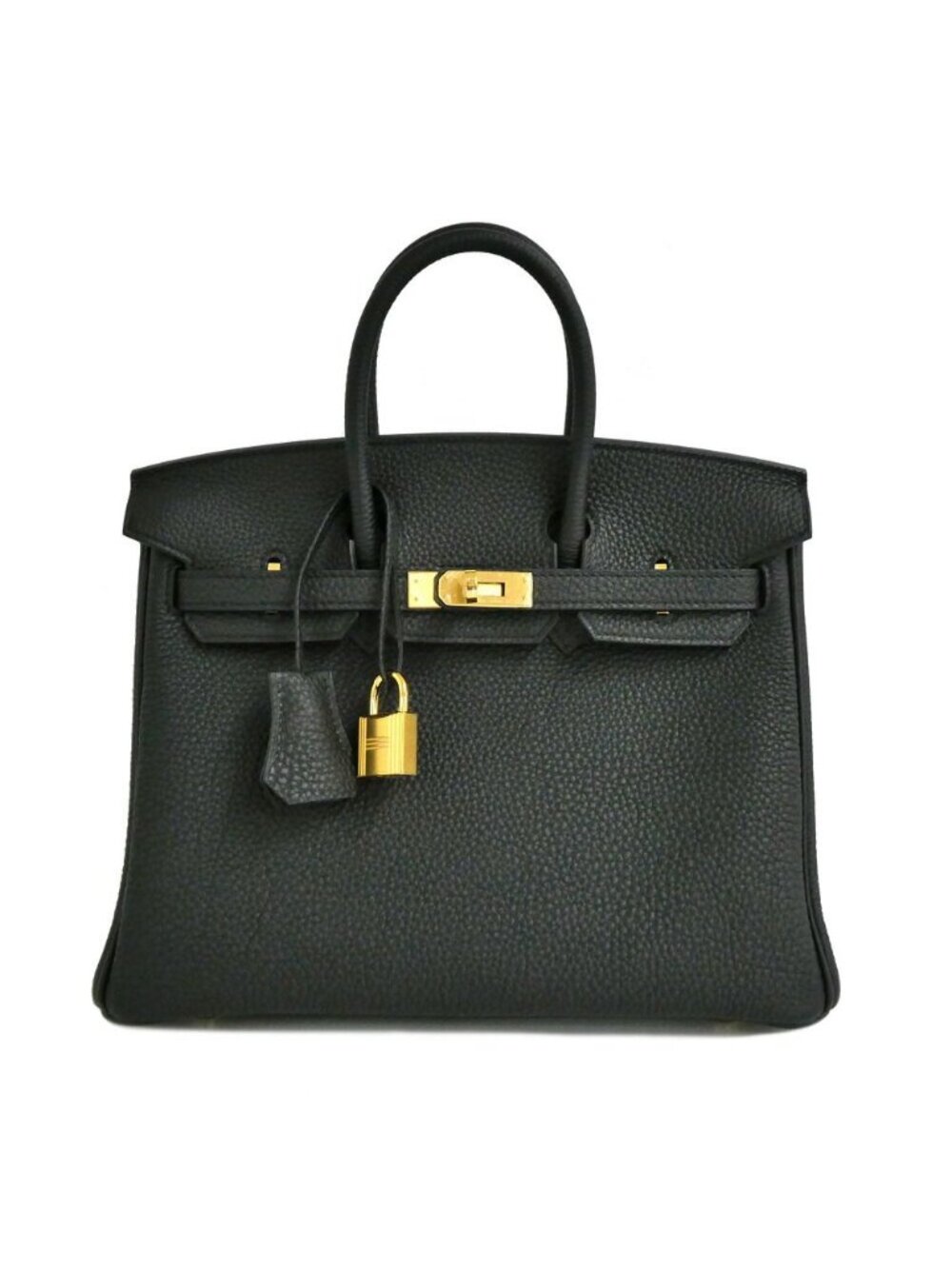 Hermes Birkin 25 Togo Black Gold Handbag